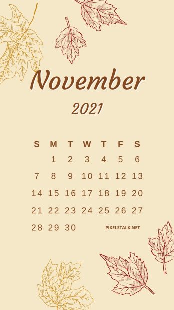 November Calendar 2021 Iphone Wallpaper.