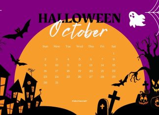October 2022 Calendar Desktop Background.