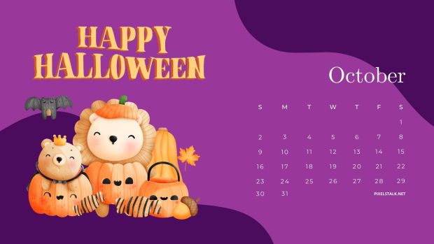 October 2022 Calendar Desktop Wallpaper.