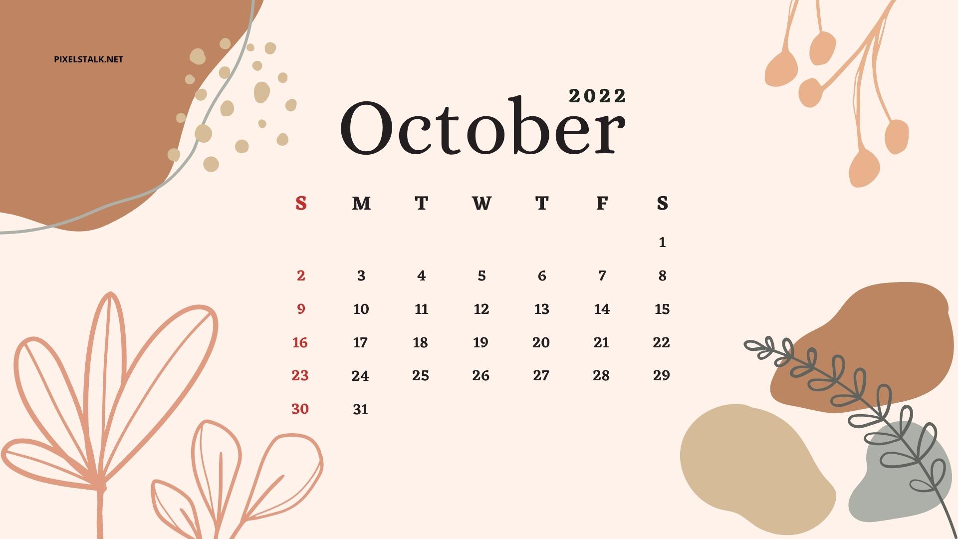 October 2022 Calendar Wallpapers HD Desktop  PixelsTalkNet