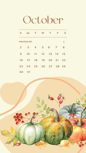 October 2022 Calendar Phone Wallpaper Free Download.