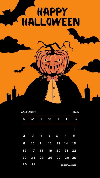 October 2022 Calendar Phone Wallpaper HD Free download.