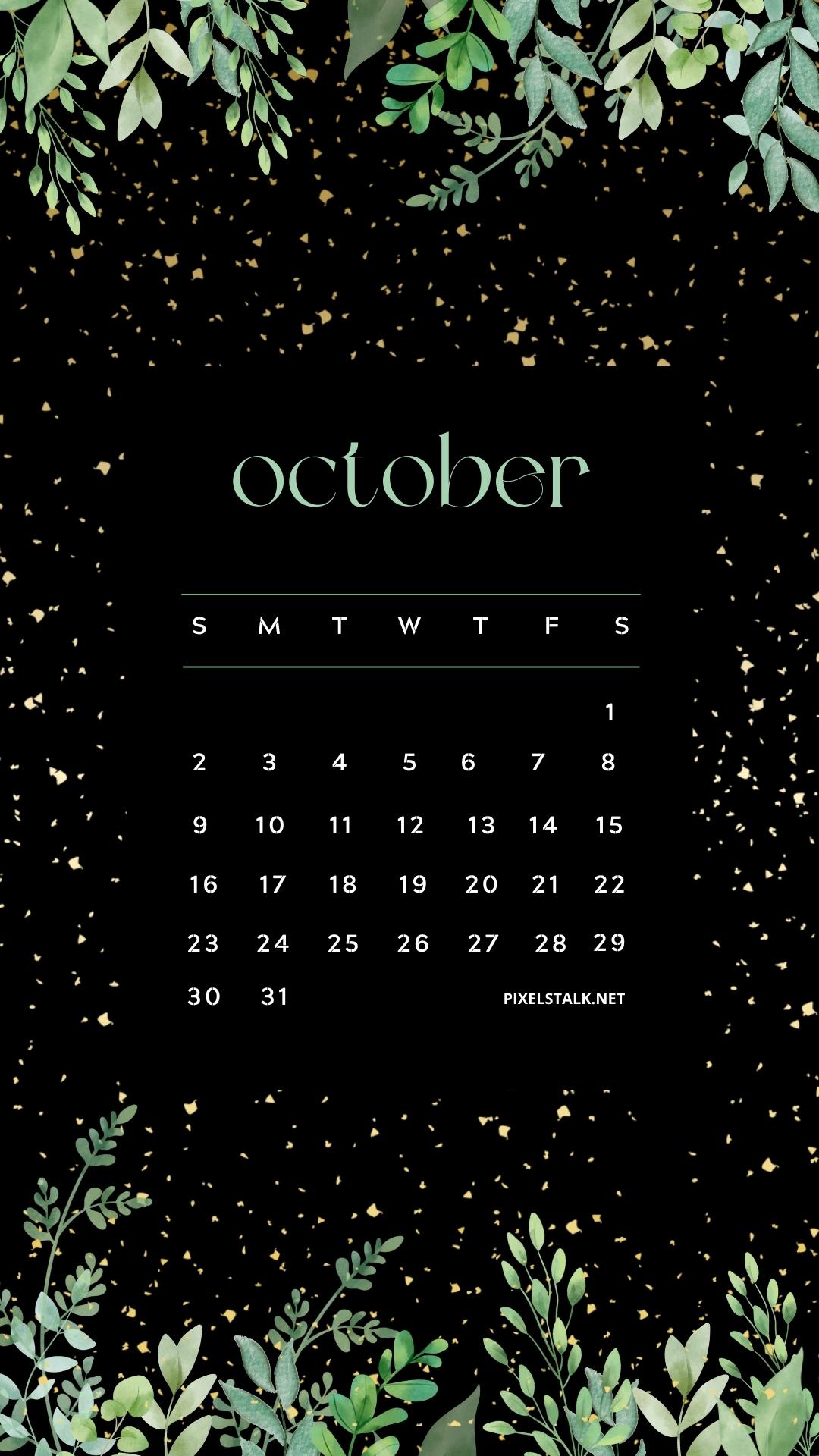 October Calendar Phone Screensaver teacher made  Twinkl