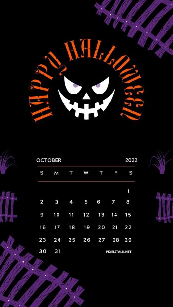 October 2022 Calendar Phone Wide Screen Wallpaper HD.