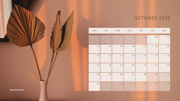 October 2022 Calendar Wallpaper HD Free download.