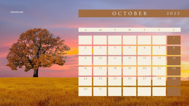 October 2022 Calendar Wallpaper High Resolution.