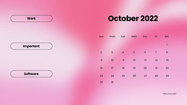 October 2022 Calendar Wide Screen Background HD.