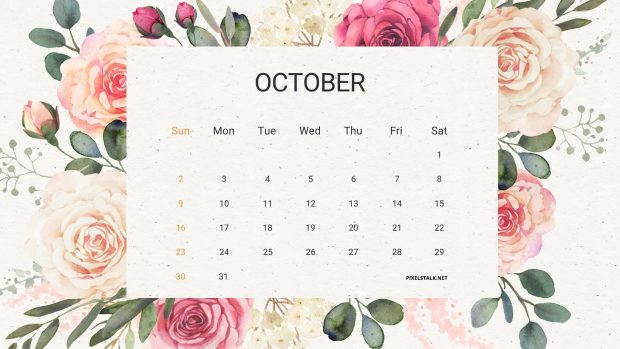 October 2022 Calendar Wide Screen Wallpaper.
