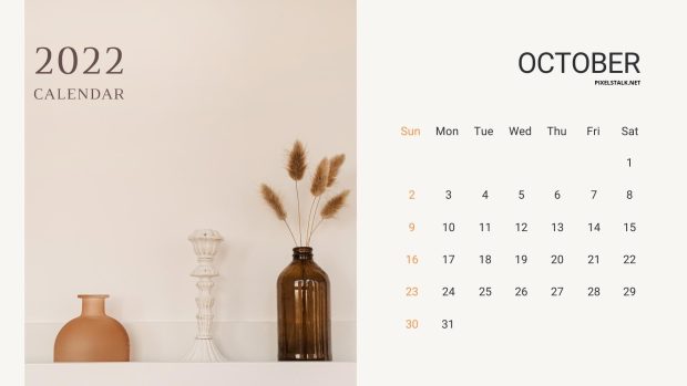 October 2022 Calendar Wide Screen Wallpaper HD.