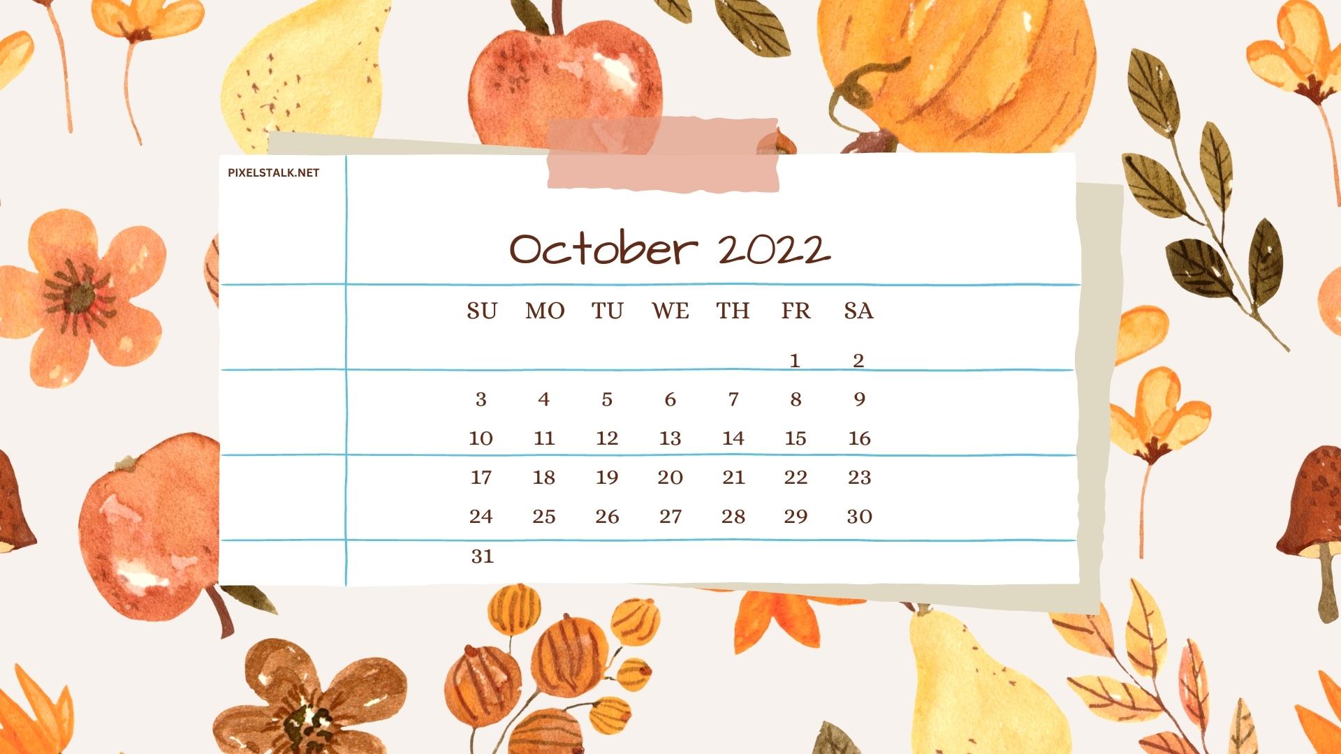 October 2022 Wallpaper for iPhone Plus a Desktop Organizer