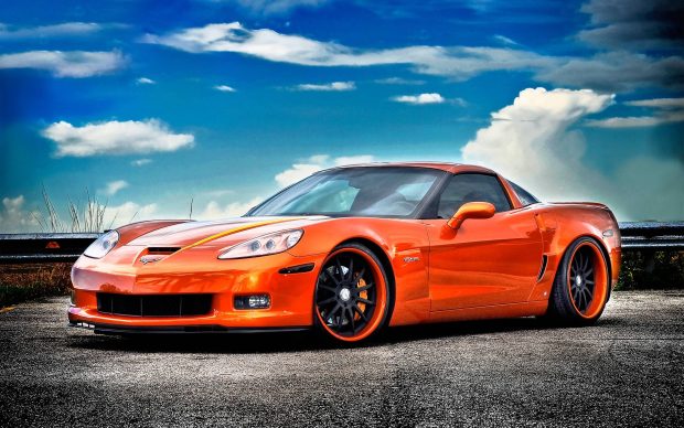Orange Corvette Wallpaper HD.