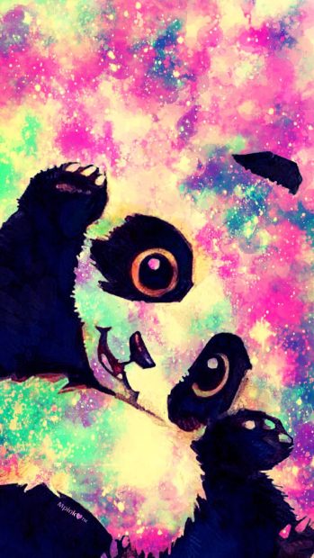 Panda Cute Galaxy Background.