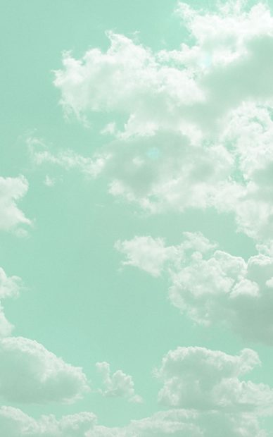Pastel Green Background Aesthetic Cloud.