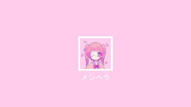 Pink Aesthetic Wallpaper Minimalist Anime Girl.