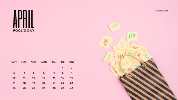 Pink April 2022 Calendar Background.