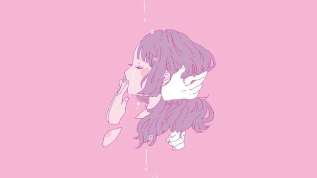 Pink Background Aesthetic Backgrounds HD Free download Sad Girl.