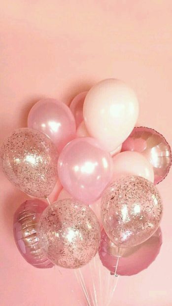 Pink Balloon Happy Birthday Background HD.