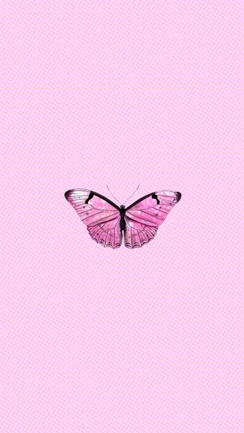Pink Butterfly Aesthetic Wallpaper for Mobile.
