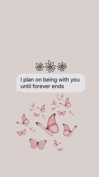 Pink Butterfly Aesthetic Wallpaper for iPhone.