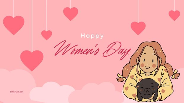 Pink Happy Womens Day Background HD.