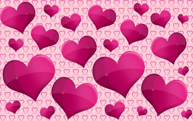 Pink Hearts Background HD.