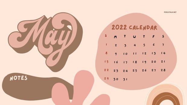 Pink May 2022 Calendar Backgrounds.