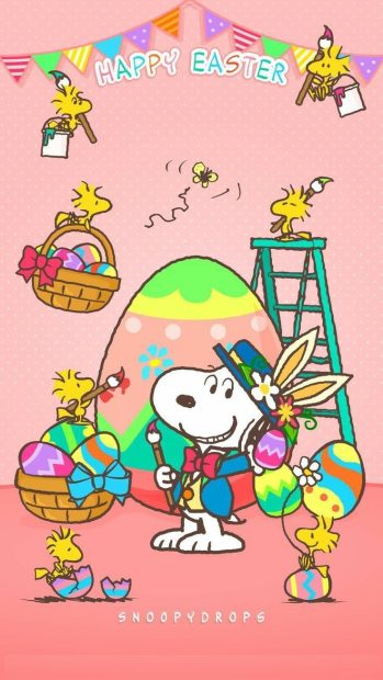 Pink Snoopy Easter Wallpaper HD.