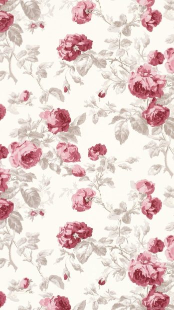 Pink White Floral Wide Screen Background.