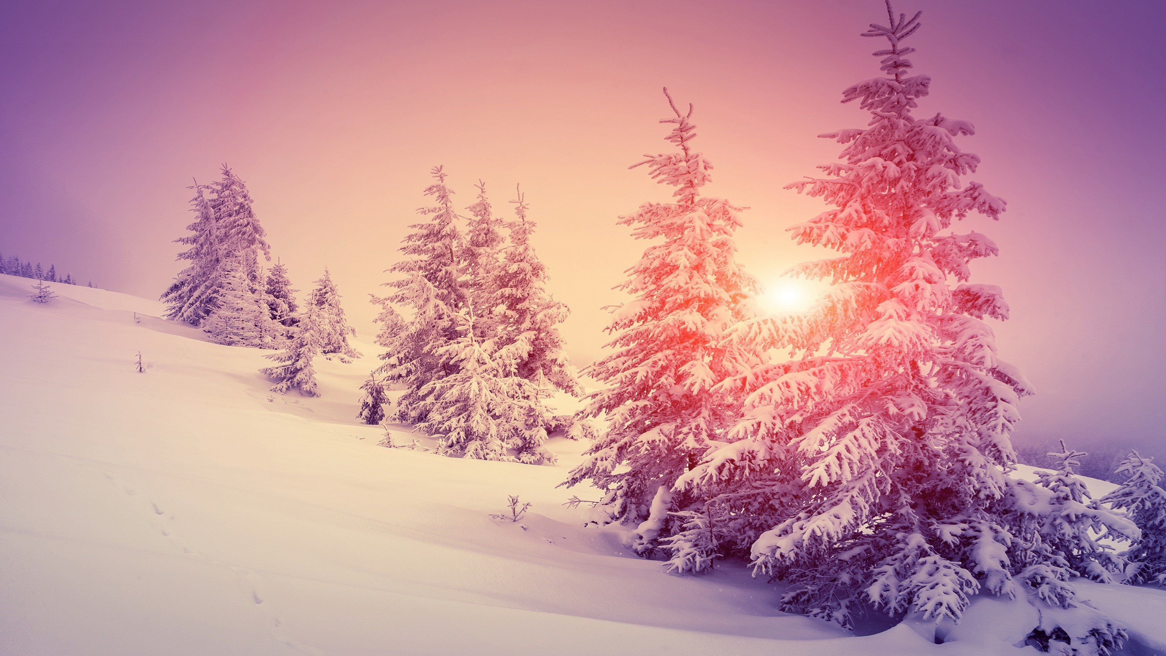 iPhone6paperscom  iPhone 6 wallpaper  nz64snowwinter moonmountainnaturepink