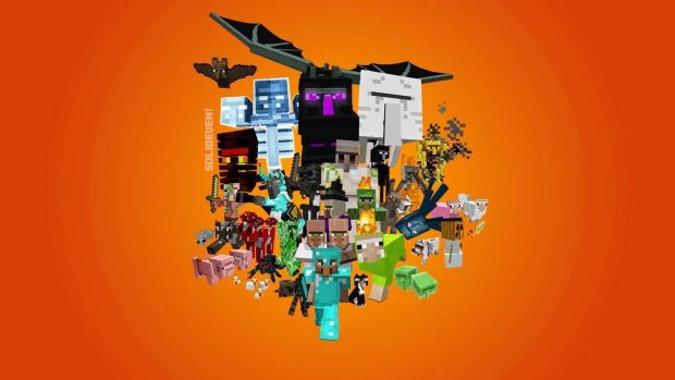 Pixels Minecraft Background HD.