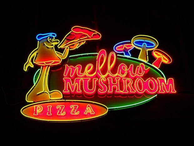 Pizza Aesthetic Neon Sign Wallpaper HD.