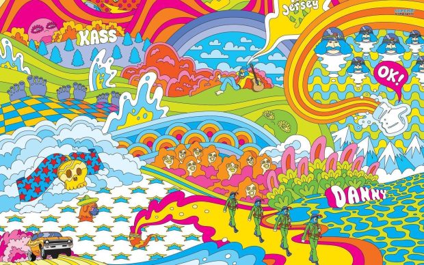 Psychedelic 70s Aesthetic HD Wallpaper Free download.