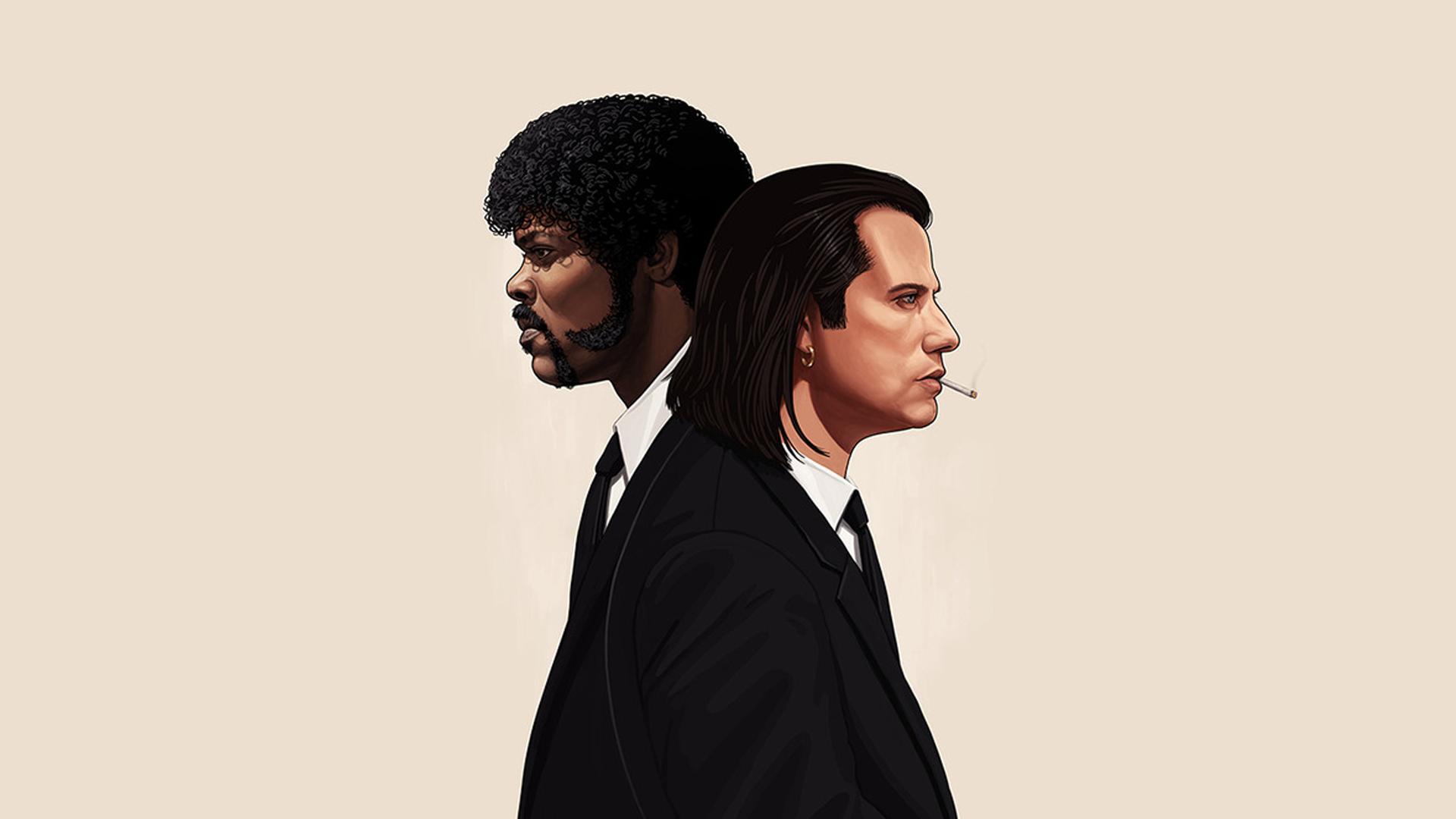 Removed the text from the classic Pulp Fiction Poster and made a mobile  wallpaper  riphonewallpapers