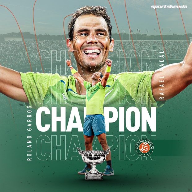 Rafael Nadal Roland Garros 2022 Champions HD Wallpaper Free download.