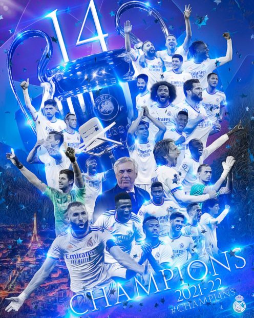 Real Madrid UEFA Champions League 2022 Pictures Free Download.