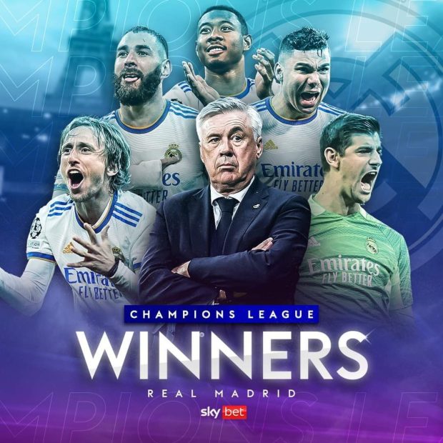 Real Madrid UEFA Champions League 2022 Wallpaper Free Download.