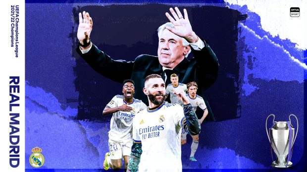 Real Madrid UEFA Champions League 2022 Wallpaper HD Free download.