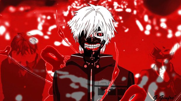 Red Aesthetic Backgrounds Anime Kaneki.