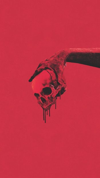 Red Aesthetic Wallpaper HD Skull.