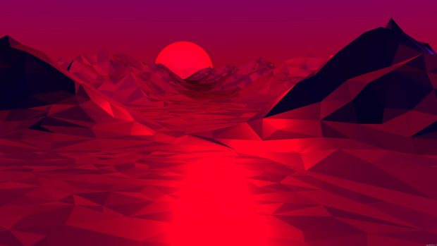 Red Aesthetic Wallpaper HD Sun Down.