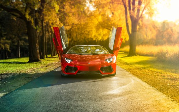 Red Lamborghini Aventador Wallpaper HD.