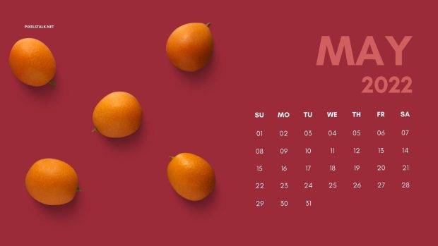 Red May 2022 Calendar Wallpaper HD.