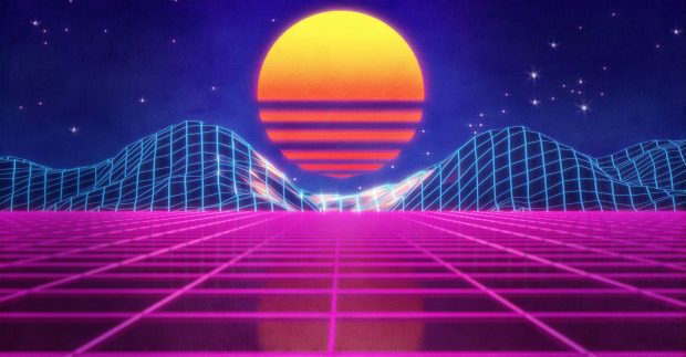 Retro Neon Wallpaper 4K HD.