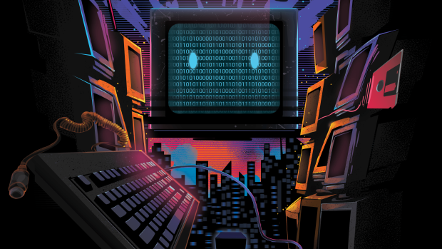 Retrowave Wallpaper Computer.