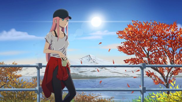 Running Zero Two Wallpaper HD.