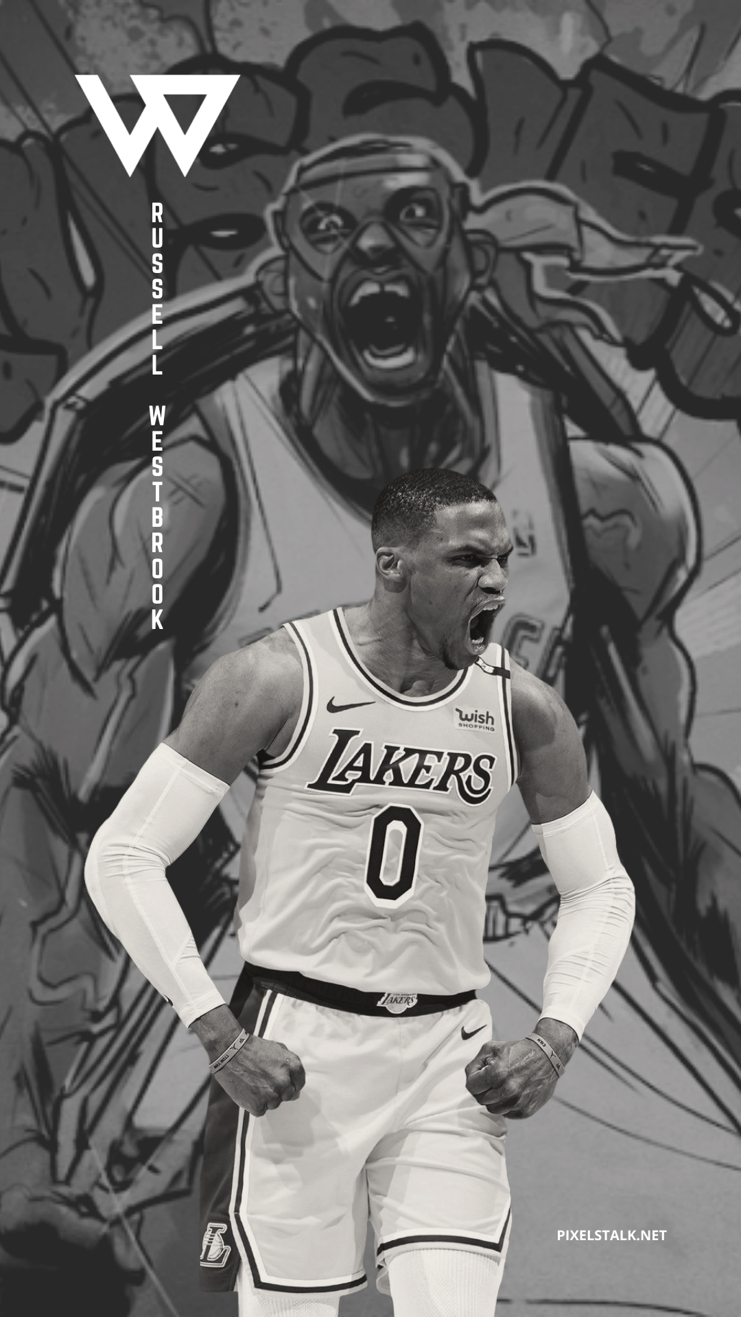 Download Russell Westbrook Jumping For Lay-up Wallpaper | Wallpapers.com