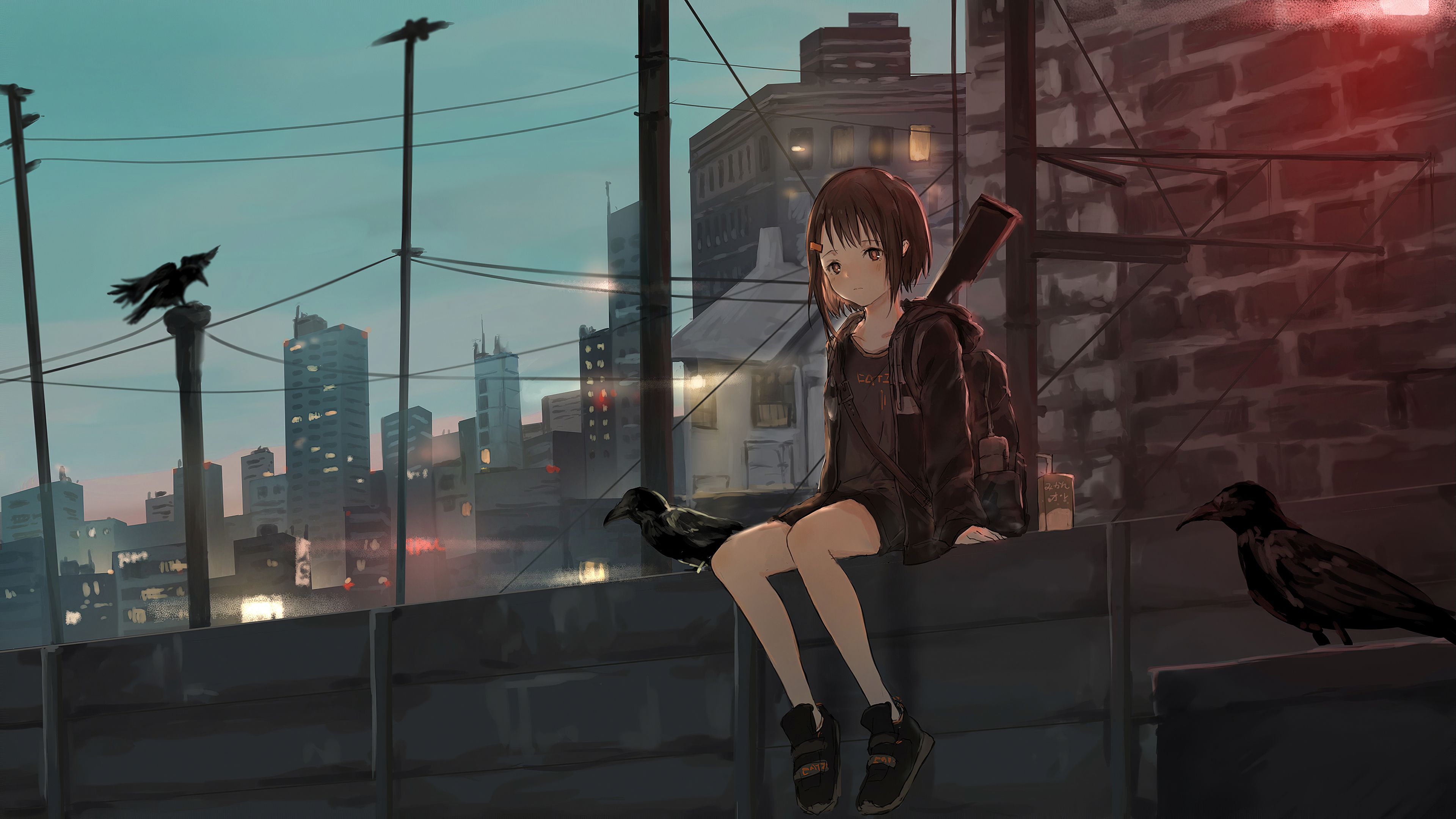 HD Sad Anime Girl in Dark Rain Wallpaper HD Artist 4K Wallpapers Images  Photos and Background  Wallpapers Den