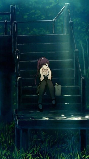 Sad Girl Aesthetic Anime Iphone Wallpaper HD.