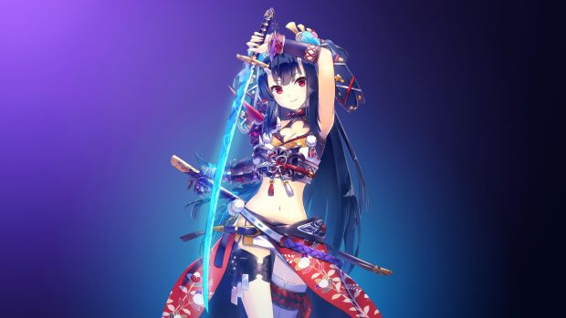 Samurai Anime Girl HD Wallpapers 4K.