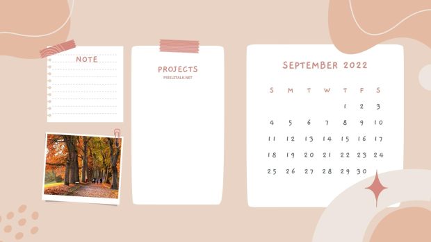 September 2022 Calendar Desktop Image.